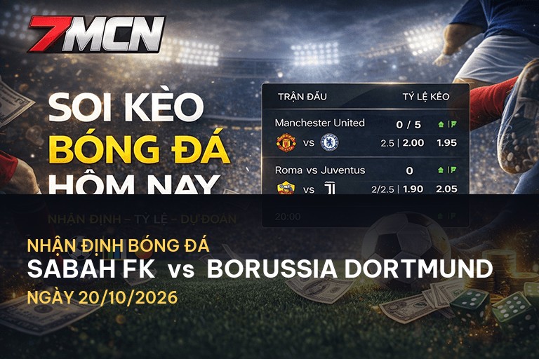 7M nhận định Sabah FK vs Borussia Dortmund: Cuộc chiến không khoan nhượng tại Cúp C1